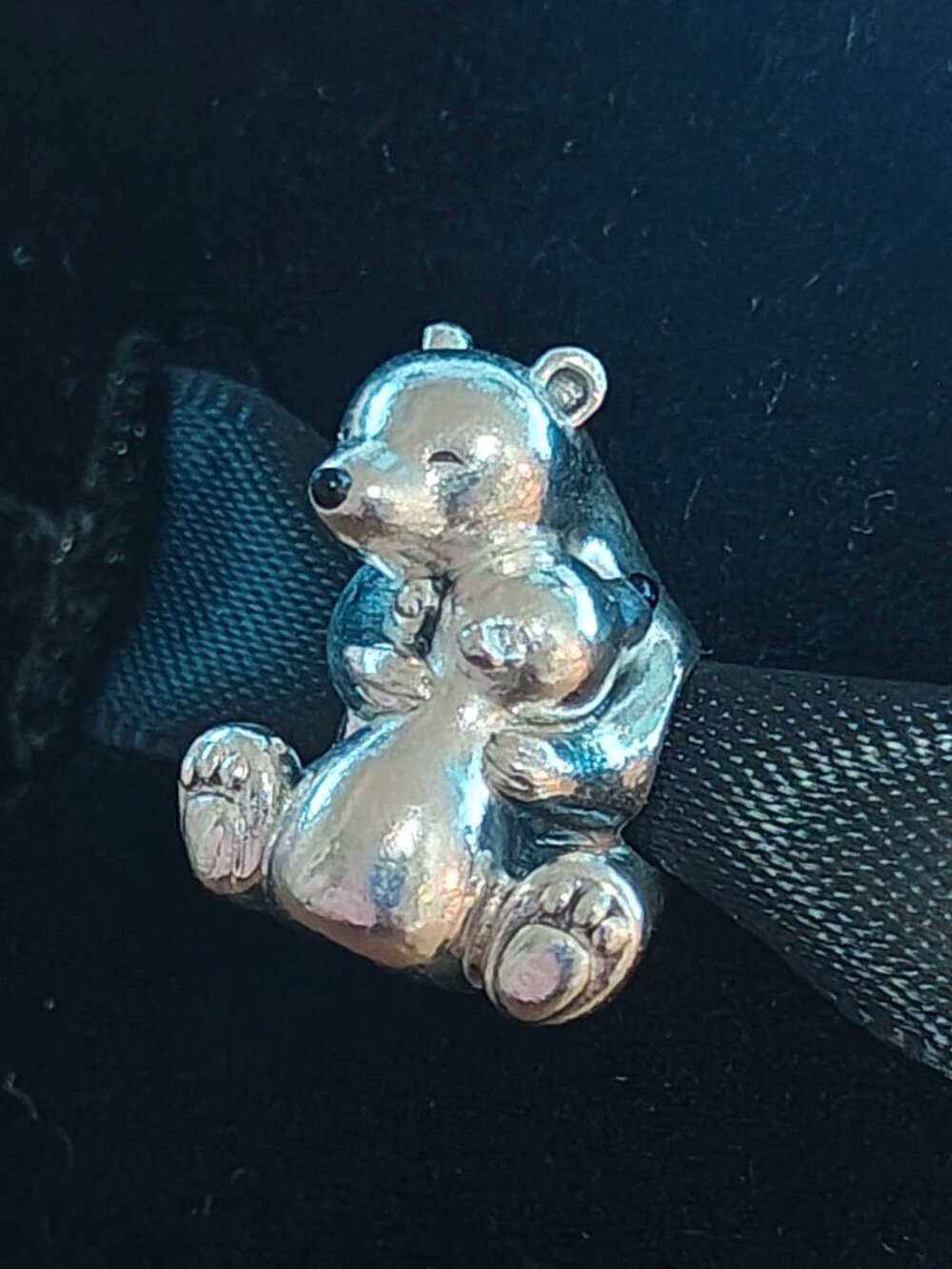 Authentic Pandora Retired Hugging Polar Bears Charm 790032C01 Sterling Silver